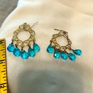 Turquoise crystal drop earrings